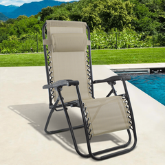 Set 2 chaises pliantes Gravità Zero avec dossier inclinable poltrona textilène