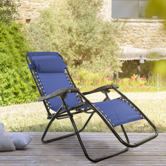 Set 2 chaises pliantes Gravità Zero avec dossier inclinable poltrona textilène
