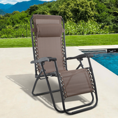 Set 2 chaises pliantes Gravità Zero avec dossier inclinable poltrona textilène