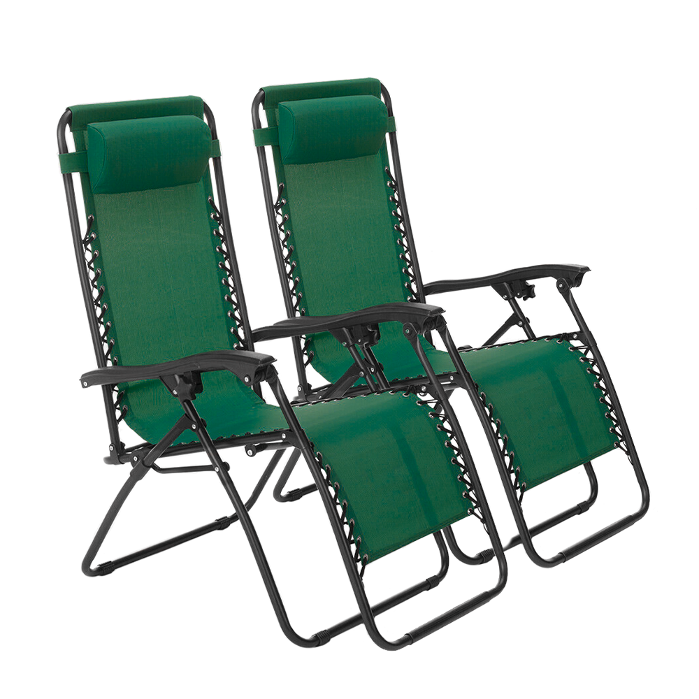 Set 2 chaises pliantes Gravità Zero avec dossier inclinable poltrona textilène
