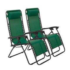 Set 2 chaises pliantes Gravità Zero avec dossier inclinable poltrona textilène