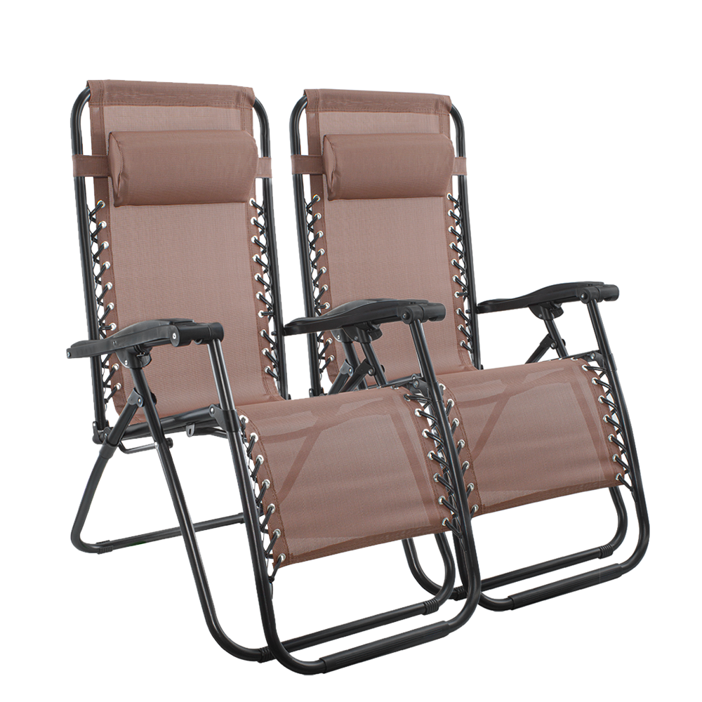 Set 2 chaises pliantes Gravità Zero avec dossier inclinable poltrona textilène