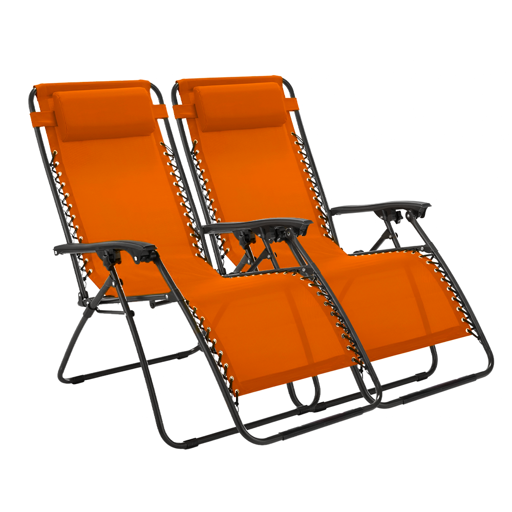 Set 2 chaises pliantes Gravità Zero avec dossier inclinable poltrona textilène