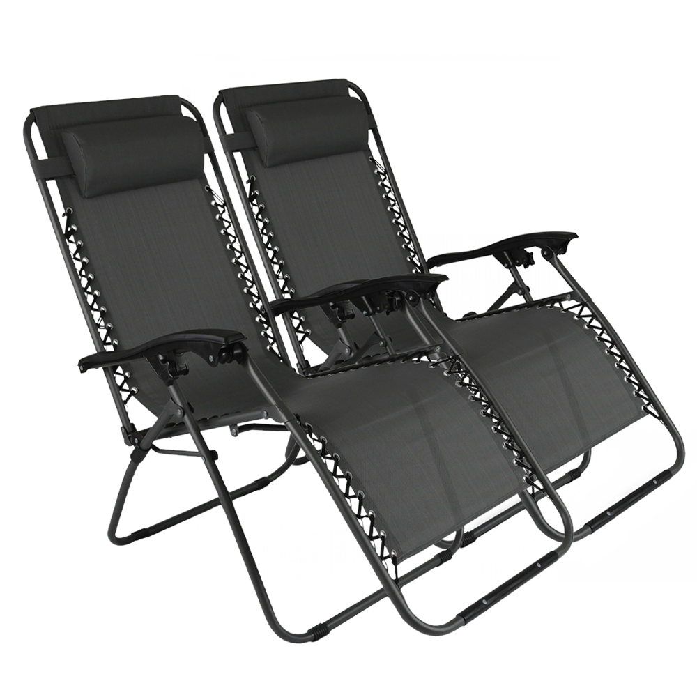 Set 2 chaises pliantes Gravità Zero avec dossier inclinable poltrona textilène