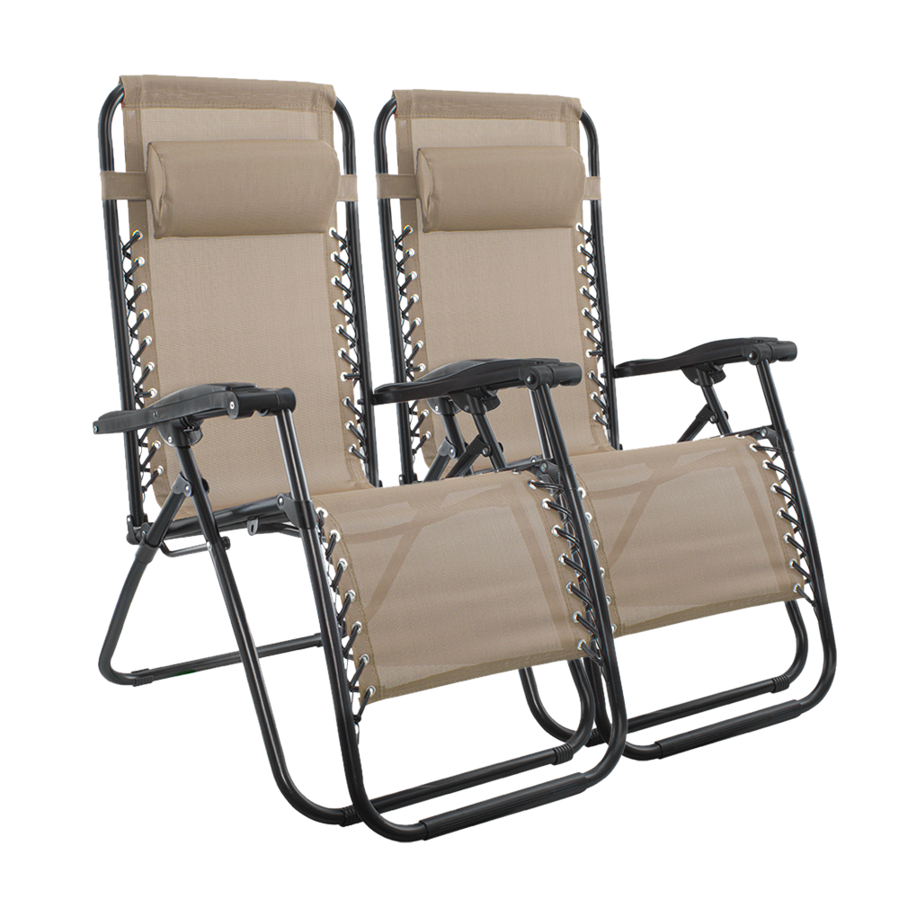 Set 2 chaises pliantes Gravità Zero avec dossier inclinable poltrona textilène
