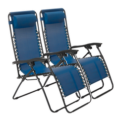 Set 2 chaises pliantes Gravità Zero avec dossier inclinable poltrona textilène