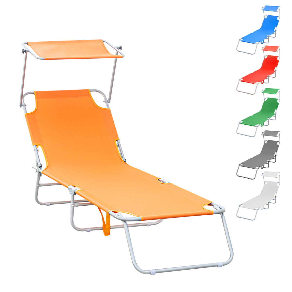2309P Transat pliant avec dossier réglable et parasol