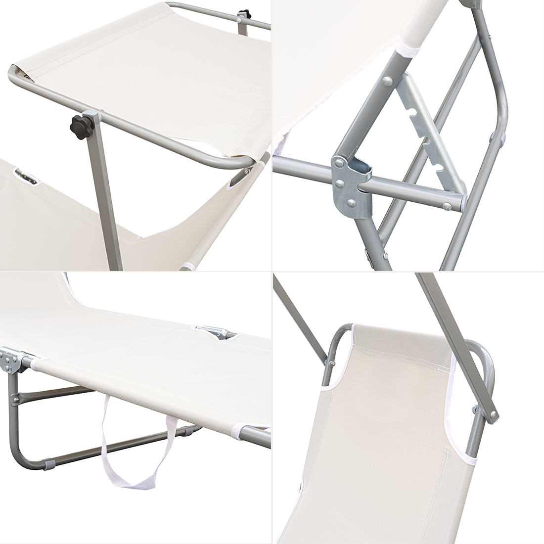 2309P Transat pliant avec dossier réglable et parasol