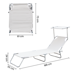 2309P Transat pliant avec dossier réglable et parasol