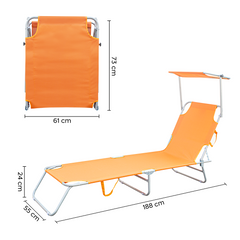 2309P Transat pliant avec dossier réglable et parasol