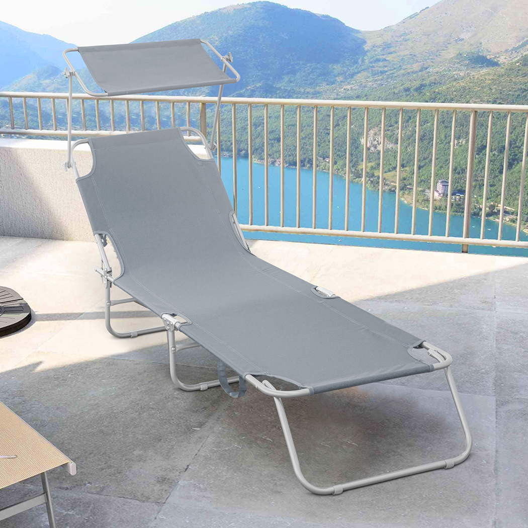 2309P Transat pliant avec dossier réglable et parasol