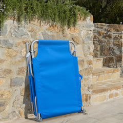 Chaises longues pliantes 2 pièces dossier inclinable et pare-soleil acier 2309P