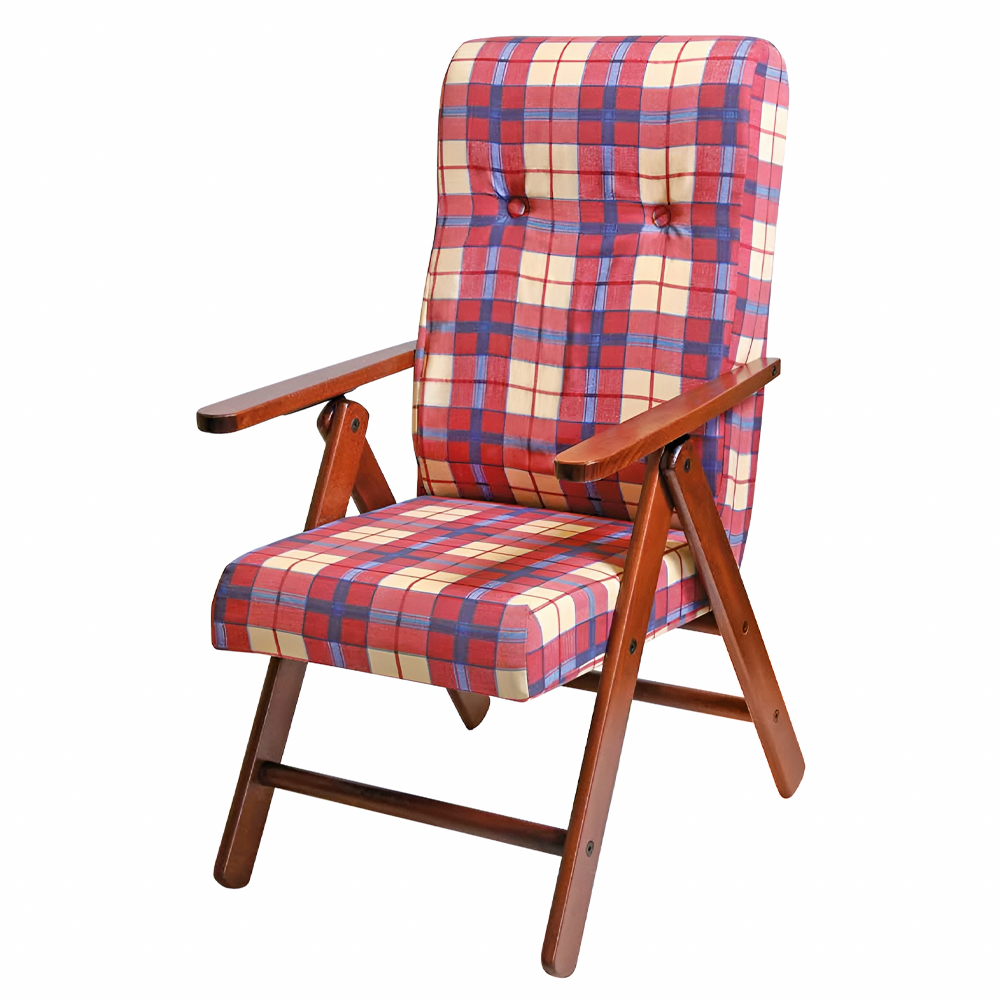 Fauteuil inclinable MOLISANA ArtLegno MAS020 structure en bois motif écossais