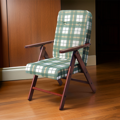 Fauteuil inclinable MOLISANA ArtLegno MAS020 structure en bois motif écossais
