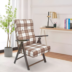 Fauteuil inclinable MOLISANA ArtLegno MAS020 structure en bois motif écossais
