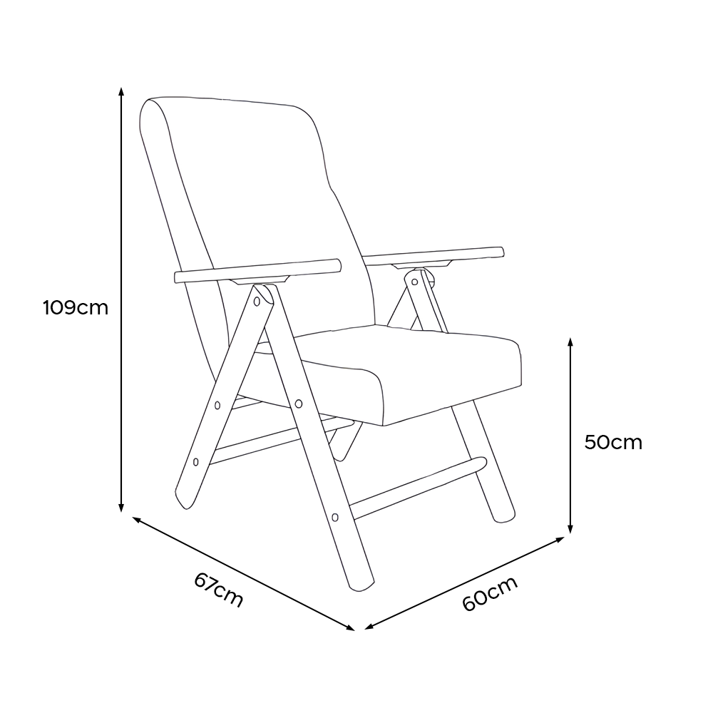 Fauteuil inclinable MOLISANA ArtLegno MAS020 structure en bois motif écossais