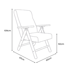 Fauteuil inclinable MOLISANA ArtLegno MAS020 structure en bois motif écossais