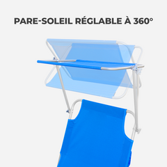 2309P Transat pliant avec dossier réglable et parasol