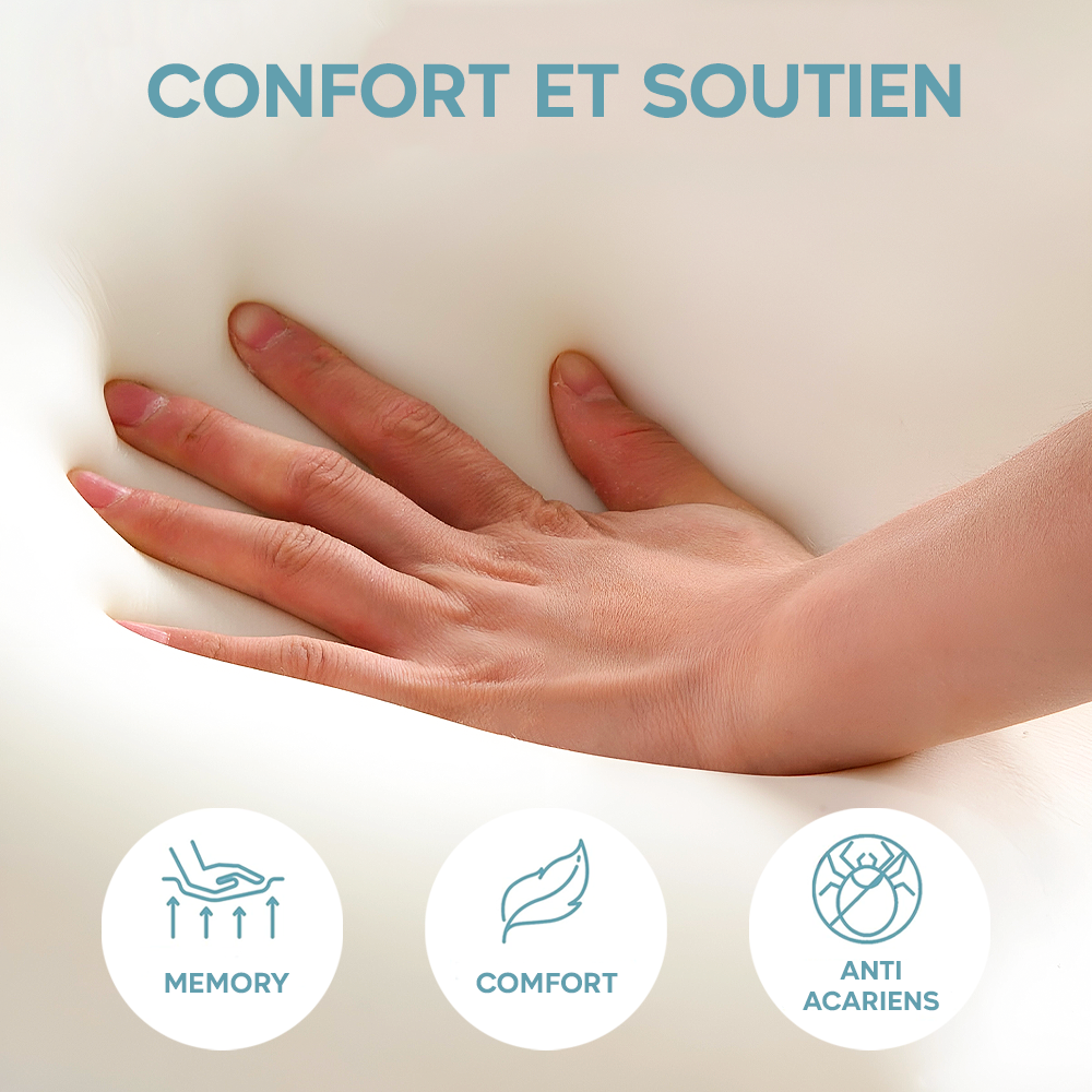 Oreiller en Memory Foam Cervical Fresco Respiro avec Essence d'Aloe Vera