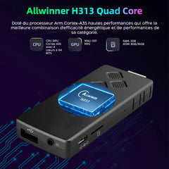 TV Box Stick Streaming 8K HD ANDROID Connexion Wi-Fi avec télécommande vocale