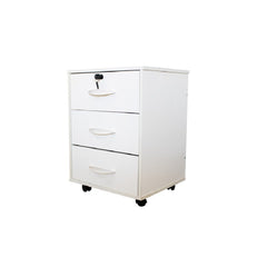 Commode de bureau à roulettes QUICK 40X45X46cm 3 tiroirs avec serrure