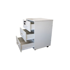 Commode de bureau à roulettes QUICK 40X45X46cm 3 tiroirs avec serrure