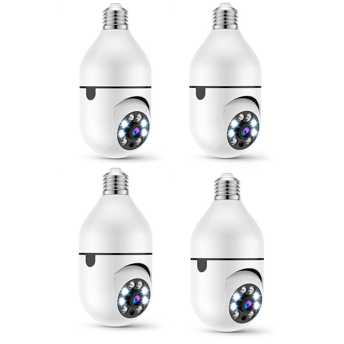 4 pièces Caméra Wi-Fi, lampe cachée, ampoule intérieure et extérieure, Zoom