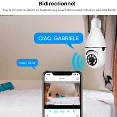 4 pièces Caméra Wi-Fi, lampe cachée, ampoule intérieure et extérieure, Zoom