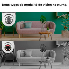 4 pièces Caméra Wi-Fi, lampe cachée, ampoule intérieure et extérieure, Zoom