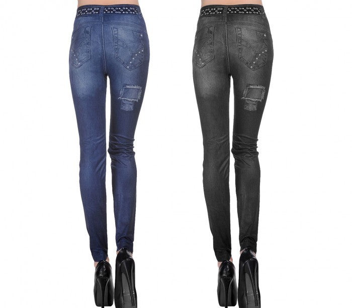  J0173 - Jeggins détail patch - divers coloris - Mode féminine