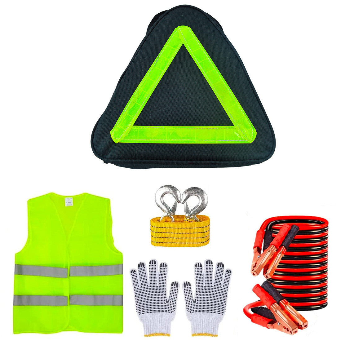 Kit d'urgence auto moto camping-car accessoires réfléchissants gilet et corde