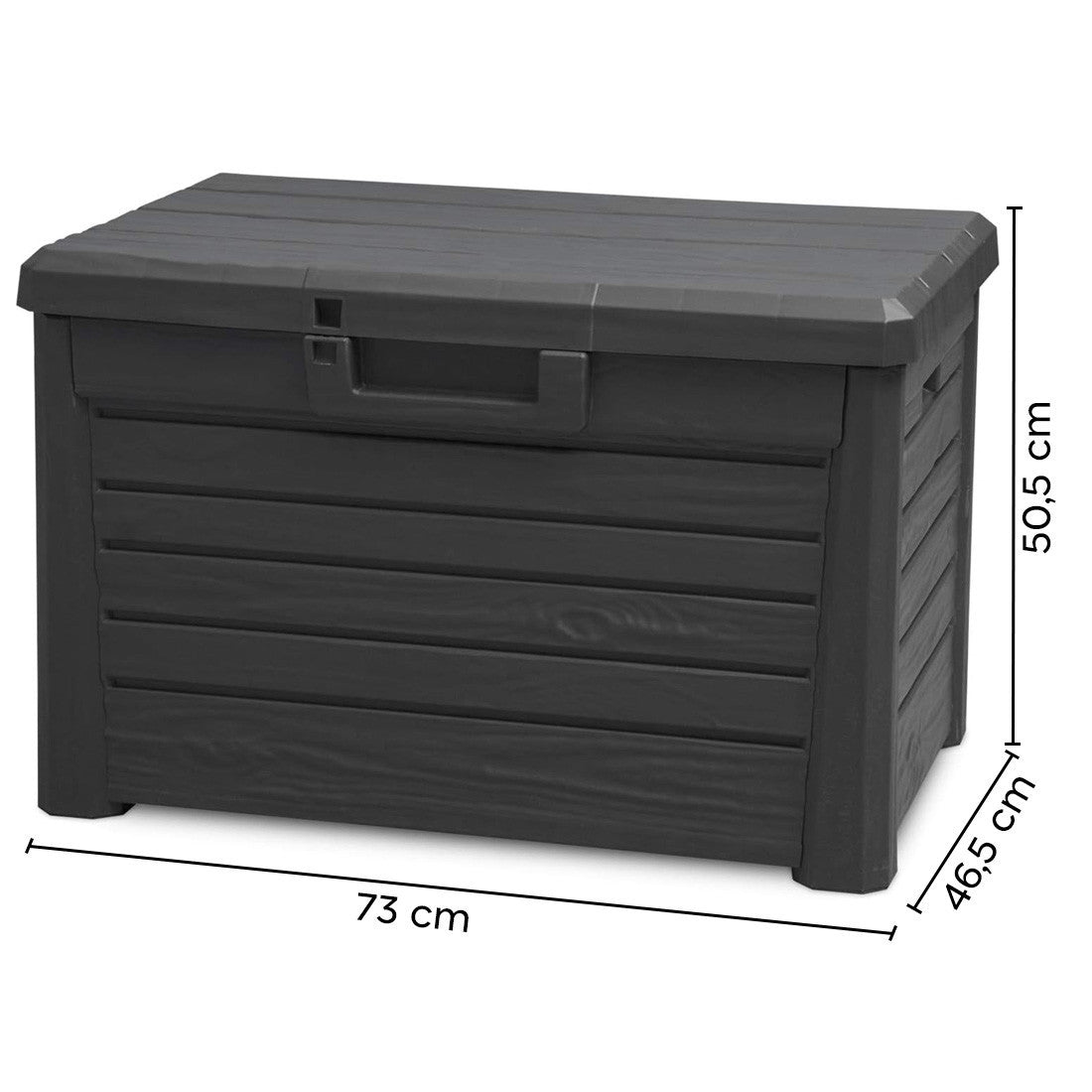 Coffre conteneur Rangement 160 LT en Résine Effet Bois pour Jardin 50.5x46.5x73