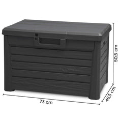 Coffre conteneur Rangement 160 LT en Résine Effet Bois pour Jardin 50.5x46.5x73