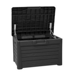 Coffre conteneur Rangement 160 LT en Résine Effet Bois pour Jardin 50.5x46.5x73