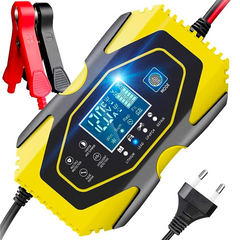 Chargeur batterie voiture moto batteries lithium plomb 12-24V câbles et écran