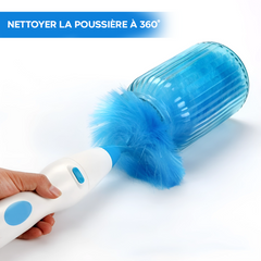 Plumeau Électrique Rechargeable Brosse Rotative Nettoyage 2 Têtes Sans Fil