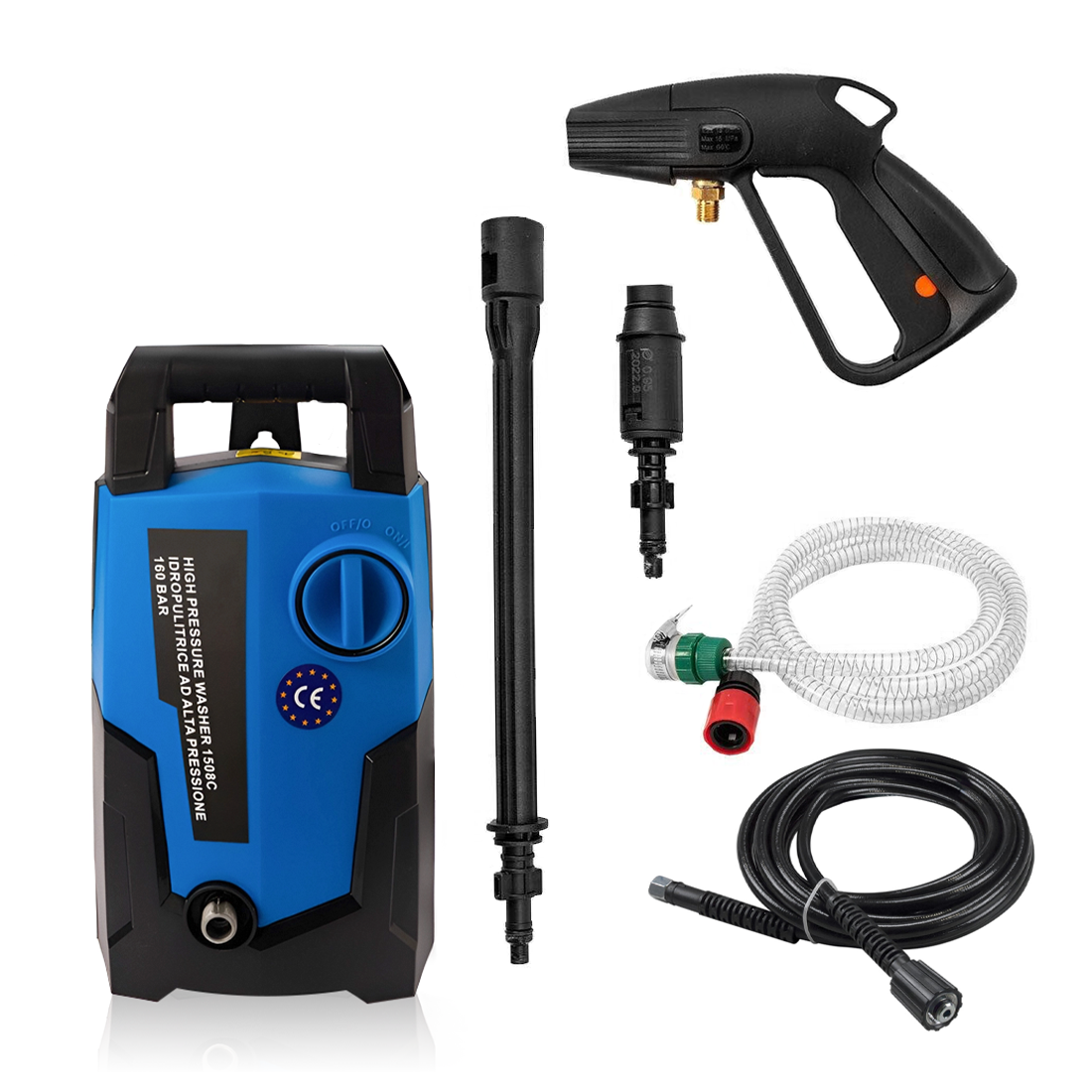 Nettoyeur haute pression électrique 160 bars haute pression 1600W moteur 360 lt