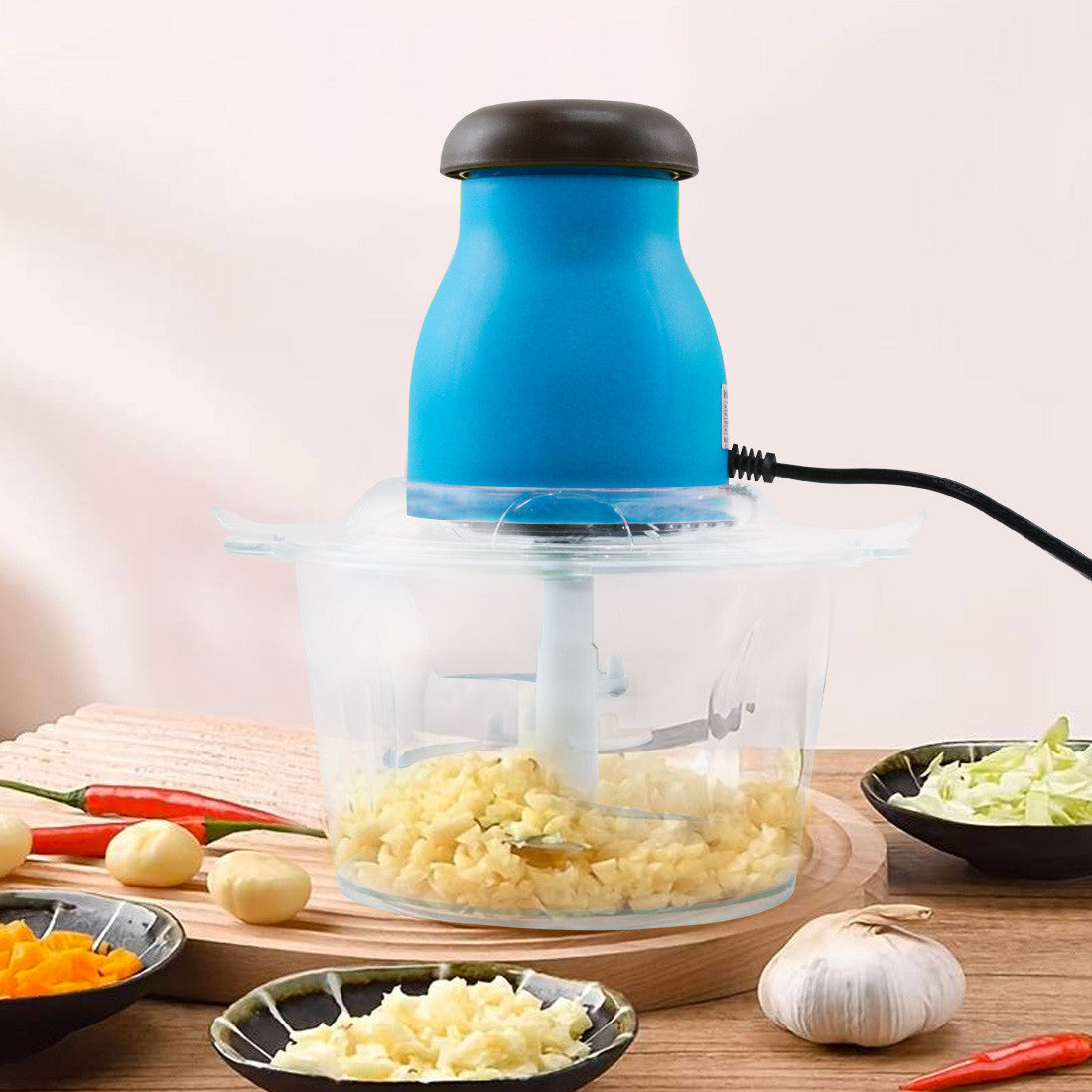 Hachoir et Multifonction Légumes 300W Bol de 2 litres Hache Émince et Mélange