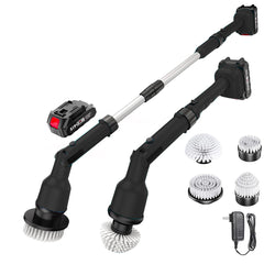 Brosse Rotative Électrique Sans Fil Batterie 26V Nettoyage Carrelage 4 Têtes