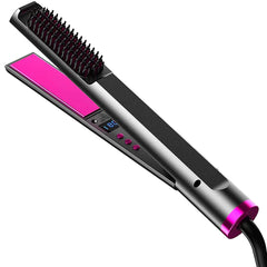 Lisseur à cheveux céramique avec brosse lissante 3en1 Écran LCD Température 230°