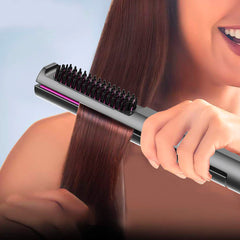 Lisseur à cheveux céramique avec brosse lissante 3en1 Écran LCD Température 230°