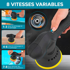 Polisseuse électrique avec batterie 24V pour voitures et sols, 8 vitesses