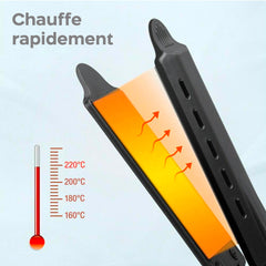 Lisseur céramique cheveux avec température réglable 220° orifices de ventilation