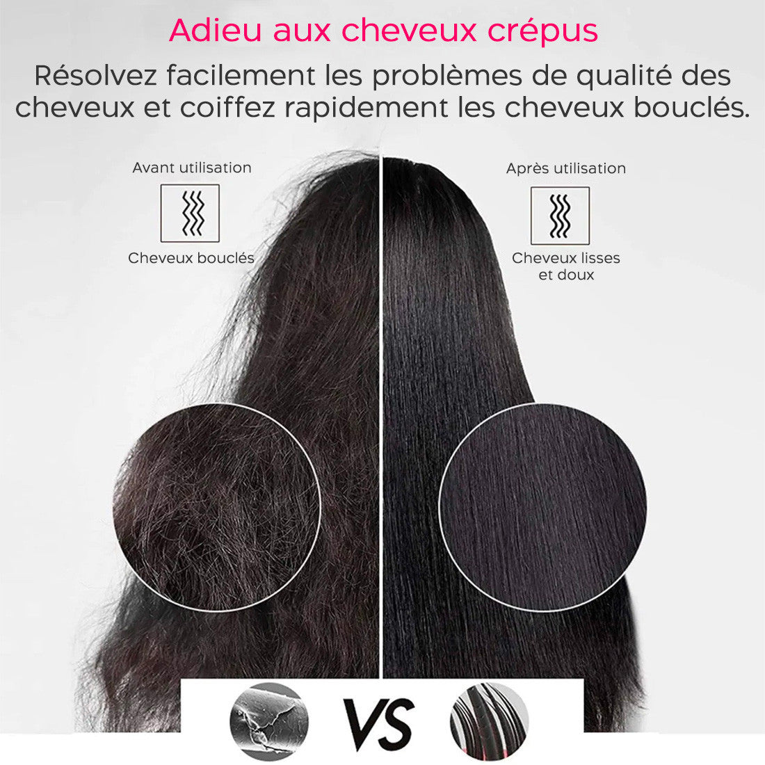 Lisseur à cheveux céramique avec brosse lissante 3en1 Écran LCD Température 230°