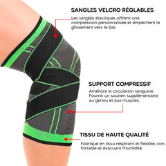 Genouillère Sportive Soutien de Genou Bande Élastique de Compression