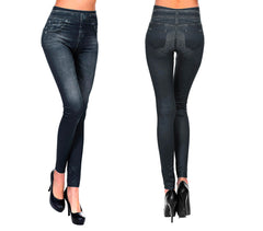 GIADA Leggings Stretch Shaping Effet Jeans Jegging Intérieur Peluche