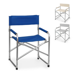 Chaise pliante Textilene aluminium et tissu ONSHORE 55x57x82cm