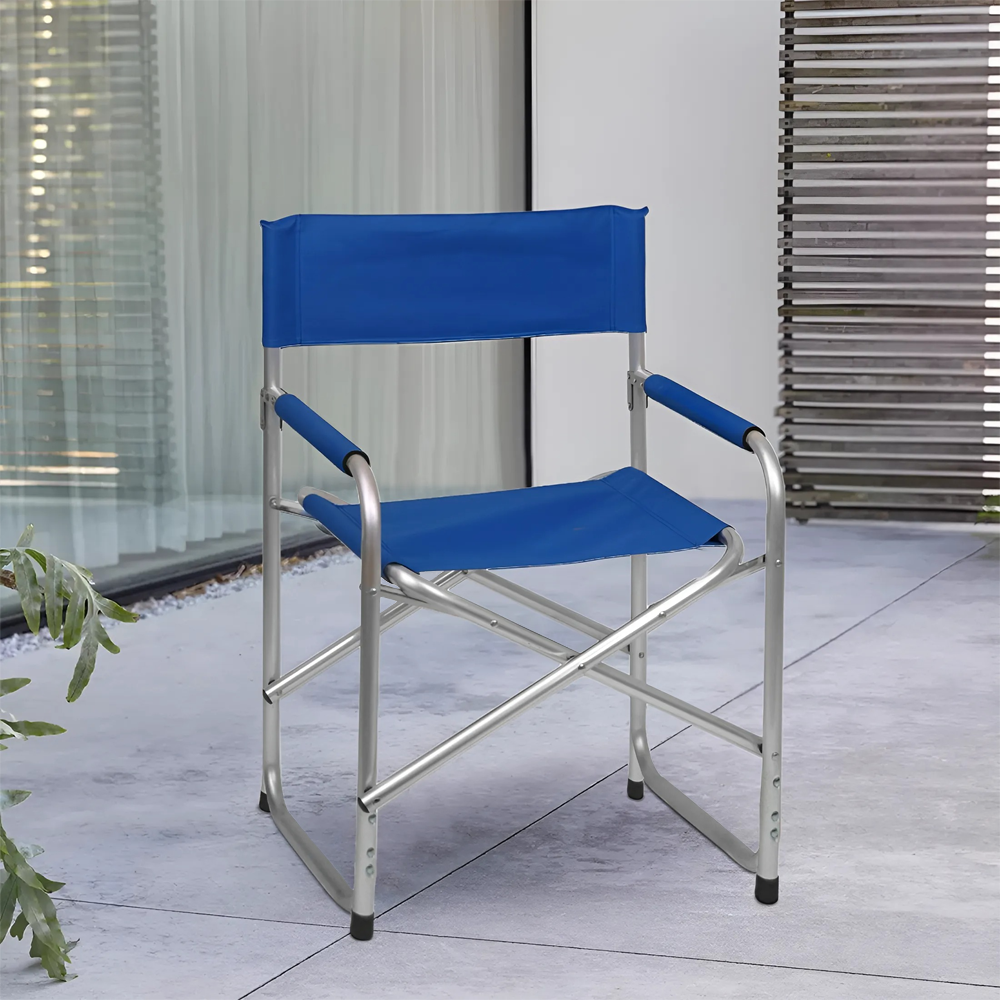 Chaise pliante Textilene aluminium et tissu ONSHORE 55x57x82cm