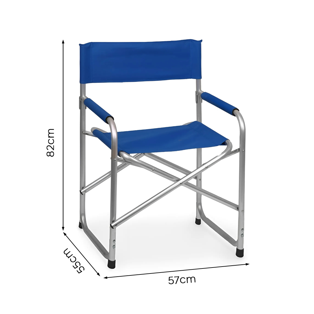 Chaise pliante Textilene aluminium et tissu ONSHORE 55x57x82cm