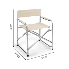 Chaise pliante Textilene aluminium et tissu ONSHORE 55x57x82cm